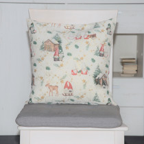 Kissenhülle Wichtel Grün mit Gold